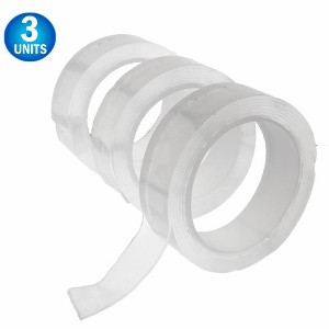 5 Star Super Deals 3pc Magic Gel Nano Silicone Extreme Grip Tape - Double-sided Reusable Washable Traceless Removable Grip Adhesive Clear Gel Tape - 1 of 4