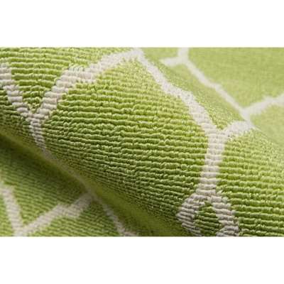 Luxe Green Polypropylene Indoor/Outdoor Runner Rug, 2'3" x 7'6"