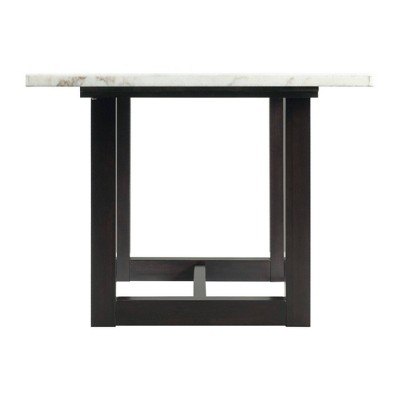 Florentina White Marble and Wood Rectangular Dining Table