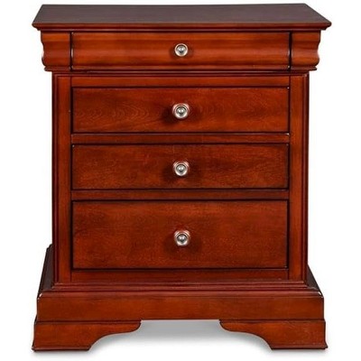 Versailles Transitional Brown Wood 4-Drawer Nightstand