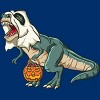 Men's Design By Humans Trex Ghost Costume Design Funny Halloween Dinosaur By Threadlets Tank Top - 2 of 3