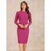 Allegra K Women's Round Neck Bracelet Sleeve Peplum High Waist Work Office Pencil Dress - 3 of 4