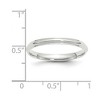 Black Bow Jewelry 2.5mm to 6mm 14K White Gold Half Round Ridged Edge Standard Fit Band - 4 of 4