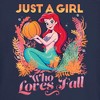 Juniors Womens Disney Ariel Just a Girl Who Loves Fall T-Shirt - 2 of 4