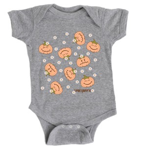 The Juniper Shop SmileyWorld Pumpkin Collage Daisies Baby Short Sleeve Bodysuit - 1 of 4