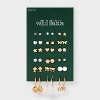 Sealife and Acrylic Pearl Earring Set 18pc - Wild Fable™ Gold: Nickel-Free Studs, Post Closure - 2 of 3