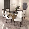 LeisureMod Dining Chair with Leather/Velvet Seat and Wicker Backrest in Black Stainless Steel Urbane Collection - 2 of 4