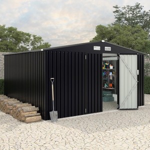 8x10 FT Metal Storage Sheds Outdoor, Metal Garden Shed Kit, MetalTool Shed With Lockable Door, Utility Buildings With Air Vent for Backyard Garden - 1 of 4