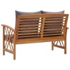 vidaXL Patio Bench with Cushion, 46.9" Solid Acacia Wood - 4 of 4
