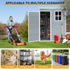 5ft x 3ft Resin Outdoor Storage Shed Plastic Garden Sheds with Floor and Lockable Door for Backyard, Lawn, Grey (W540S00019) - 2 of 4