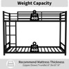 Okak Twin over Twin Metal Loft Bunk Bed Heavy Duty Bedframe with Ladder & Safety Guardrail for Adults Teens Noise Reduced Easy Assemble, Black - 3 of 4