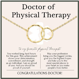 HOPE LOVE SHINE Doctor of Physical Therapy Necklace – 2 Ring Graduation Jewelry in 14k Gold & Silver, DPT Congratulations Gift - 1 of 1