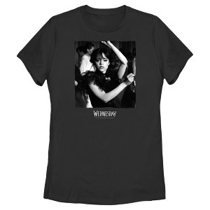 Women's Wednesday Black and White Dance Scene T-Shirt - 1 of 4