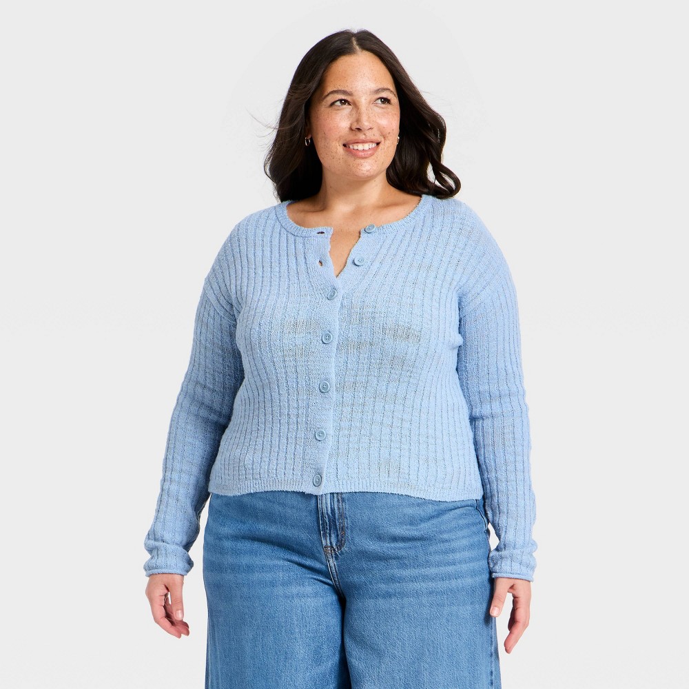 Women's Rib Cardigan - Universal Thread™ Blue XXL