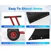 Snow Shovel Pusher for Driveway,Heavy Duty 2-Wheel Snow Shovel with Double Rod,29" Angled Blade Efficient Metal Snow Removal,Snow Plow for Sidewalk - 4 of 4