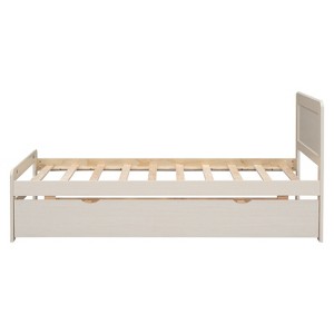 Cesicia Twin Size Platform Bed Frame with Trundle - 1 of 4