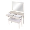 APRILSOUL Modern Makeup Vanity Desk with Mirror and Lights, Retractable Dressing Table with Drawers and Cabinet White - 4 of 4