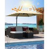 TackView Large Patio Cantilever Umbrella, 10' X 10' Aluminum Outdoor Cantilever Offset Umbrella with 360-Degree Rotation for Backyard, Pool - 2 of 4