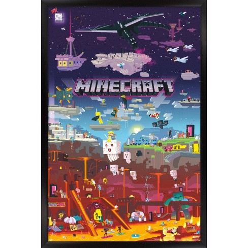 Minecraft World Beyond Framed Poster Trends International Target