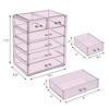 Sorbus Acrylic Makeup Organizer and Storage Case for Makeup & Jewelry - Purple (4 Large, 2 Small Drawers) - 3 of 4