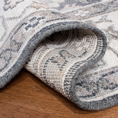 Ivory and Charcoal Hand-Knotted Wool 8' x 10' Area Rug