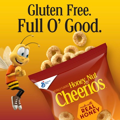 Cheerios Gluten Free Honey Nut Breakfast Cereal Pouches - 8ct