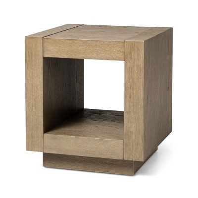 Artemis Refined Grey Wooden Side Table with Shelf Storage