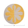 Storied Home Tufted Cotton 2-Tone Rug with Flower, Cream and Yellow - 2 of 4