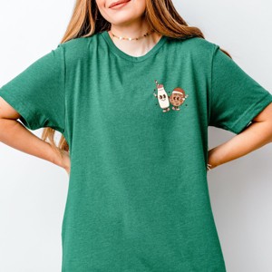 Simply Sage Market Tis The Season Milk And Cookies Front And Back Short Sleeve Tee - 1 of 4