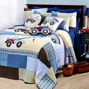 Trucks Blue Kid's Quilt Set - Levtex Home - 1 of 4