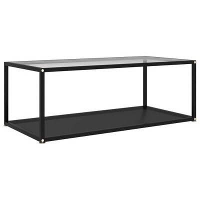 vidaXL Coffee Table Transparent and Black
