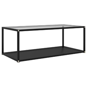 vidaXL Coffee Table Transparent and Black - 1 of 2