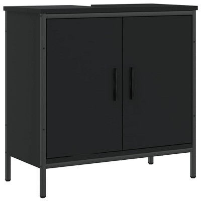 vidaXL Bathroom Sink Cabinet Black 23.6"x11.8"x23.6" Engineered Wood