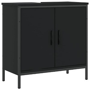vidaXL Bathroom Sink Cabinet Black 23.6"x11.8"x23.6" Engineered Wood - 1 of 1