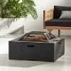 Berwick Outdoor Light Weight Concrete Wood Burning Square Fire Pit Dark Gray - Christopher Knight Home - 4 of 4