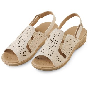 Collections Etc Decorated Stretch Sandals - 1 of 4