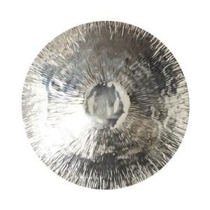 Stainless Steel Plate Wall Decor with Hammered Design Silver - Olivia & May: Luxury Indoor Vertical Sculpture - 1 of 4