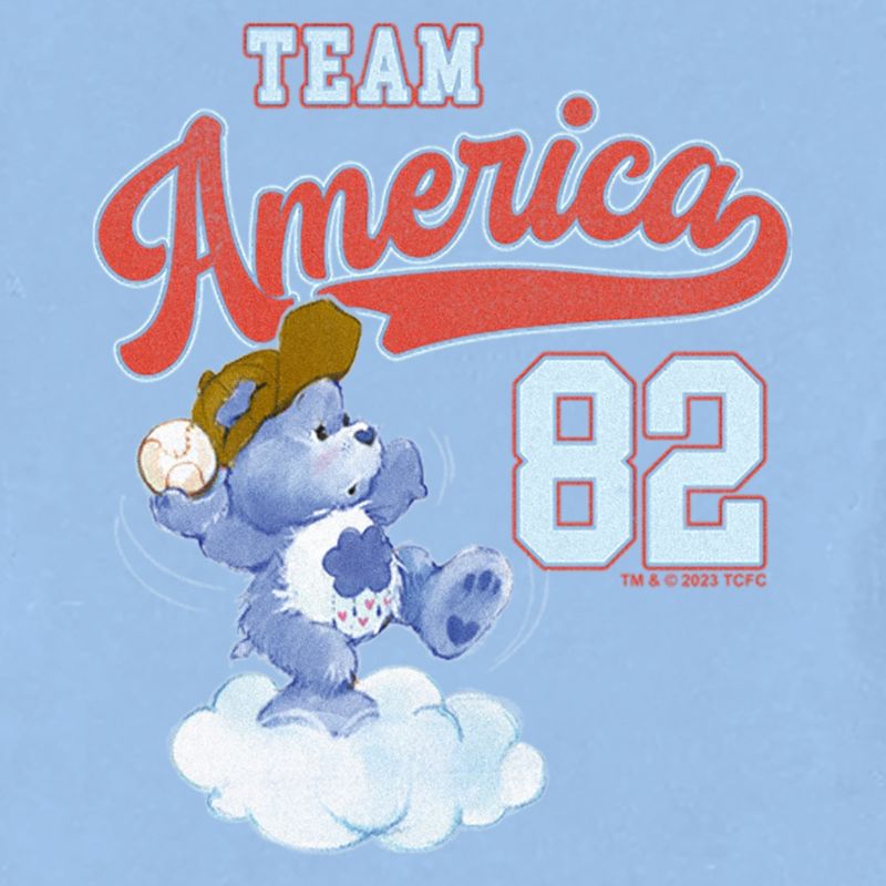 Care Bears Team America Baseball Grumpy Bear  T-Shirt - Light Blue - 3T, 2 of 4