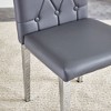 CAVINAS Velvet Armless Chairs, Dining Chairs with Metal Legs, Grid and Buckle Design for Kitchen, Conference Room, Living Room - 3 of 4