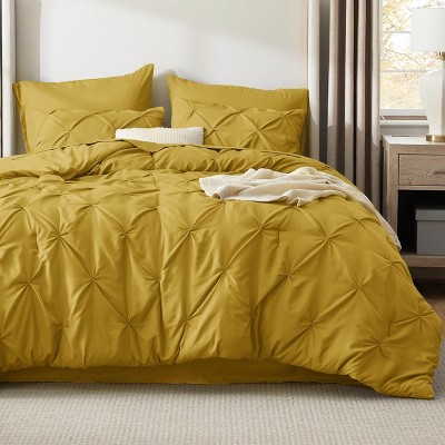 Bedsure | 5/7 Pcs Bed in a Bag Solid Diamond Pintuck Bedding Set for All Season