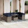 vidaXL 10 Piece Garden Sofa Set with Cushions - Gray without storage - 2 of 4
