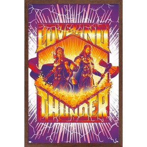 Trends International Marvel Thor: Love and Thunder - Purple Lightning Framed Wall Poster Prints - 1 of 4