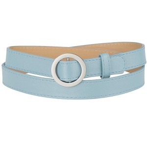 INSPIRE CHIC Women's Belts O Ring Metal Buckle Plus Size Thin Nonporous Waist Belt 0.9 inches Width - 1 of 4