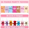 Joyfy 28PCS Valentine's Day Gift Cards Plush Bear Animals Stuffed Toys for Kids, Mini Animal Plush Toys for Valentines Exchange - 3 of 4