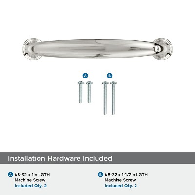 Polished Nickel 3-3/4" Modern Cabinet Bar Pull