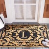 Monogram MON219 Hand Hooked Outdoor Door Mat - Black - 2'6"x4' - Safavieh - 2 of 2