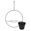Kate and Laurel OPYD Round Metal Hanging Planter, 19.5" Diameter, Black - 3 of 4