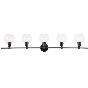 Elegant Lighting Collier 5 light Black and Clear glass Wall sconce - 1 of 4