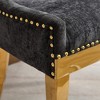 Okak Modern Chenille Dining Chairs Set of 2, Comfy Fabric Chairs with Thick Upholstered, Accent Chairs with Gold - Plated Legs Rivet Trim - 4 of 4