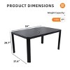 59'' Aluminum Rectangle Outdoor Dining Table for 6, Patio Table with Post Legs, Umbrella Hole,Alternating Wide and Narrow Slats - Koiai - 4 of 4